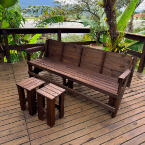 Kit Banco que Vira Mesa 2m - 8 Lugares + 2 banquetas